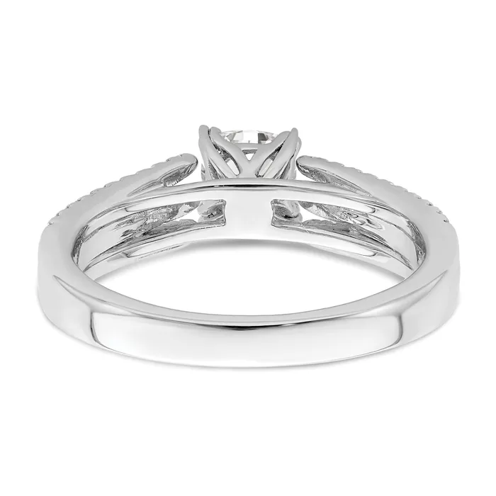 Rings Goldia 050ct CZ Solid Real 14k White Polish 3 Row 12ct Cushion Eng Dia Ring