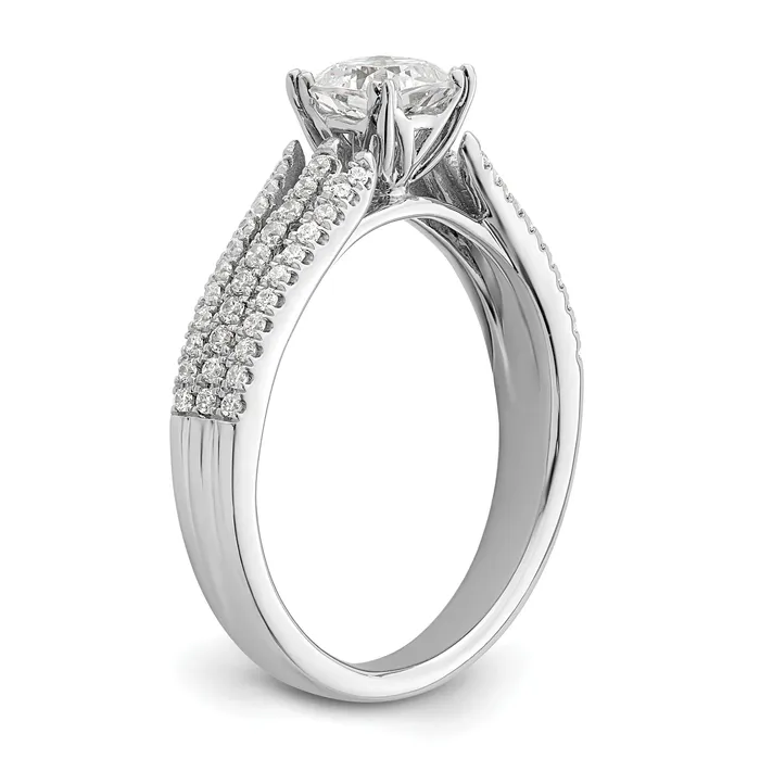 Rings Goldia 050ct CZ Solid Real 14k White Polish 3 Row 12ct Cushion Eng Dia Ring