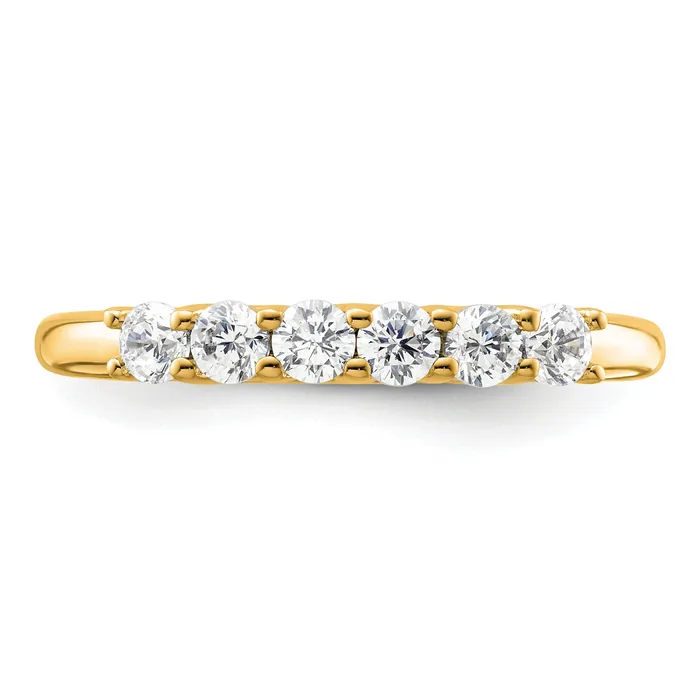 Rings Goldia 050ct CZ Solid Real 14K Yellow Gold 6Stone Wedding Band Ring