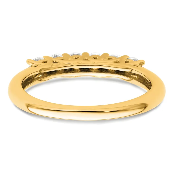 Rings Goldia 050ct CZ Solid Real 14K Yellow Gold 6Stone Wedding Band Ring