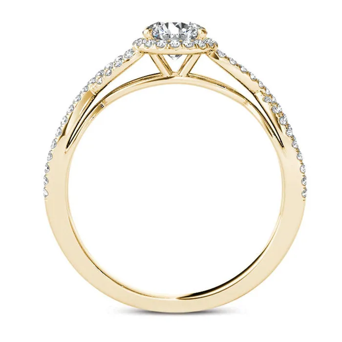 Rings Goldia 075 CT TW Natural Diamond Frame Twist Engagement Ring in Solid 14K Gold Rings Goldia 075 CT TW Natural Diamond Frame Twist Engagement Ring in Solid 14K Gold