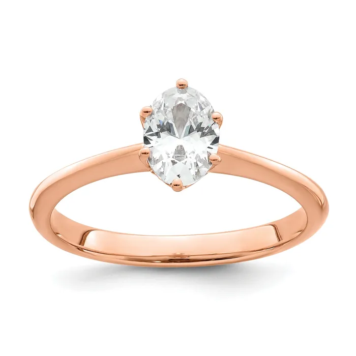 Rings Goldia 075ct CZ Solid Real 14k Rose Polish 34ct Oval Leaf Design Dia Ring Rings Goldia 075ct CZ Solid Real 14k Rose Polish 34ct Oval Leaf Design Dia Ring