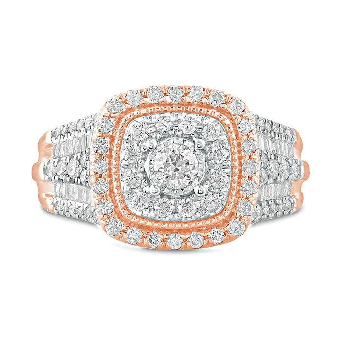 Rings Goldia 10 CT TW Natural Diamond Cushion Frame Antique VintageStyle Engagement Ring in Solid 10K Rose Gold Rings Goldia 10 CT TW Natural Diamond Cushion Frame Antique VintageStyle Engagement Ring in Solid 10K Rose Gold