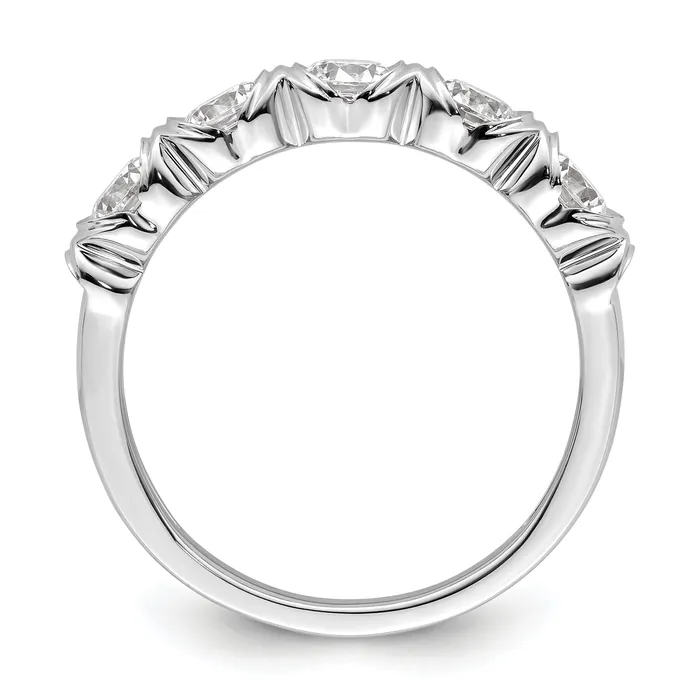 Rings Goldia 107ct CZ Solid Real 14K White Gold 5Stone Comp Wedding Wedding Band Ring