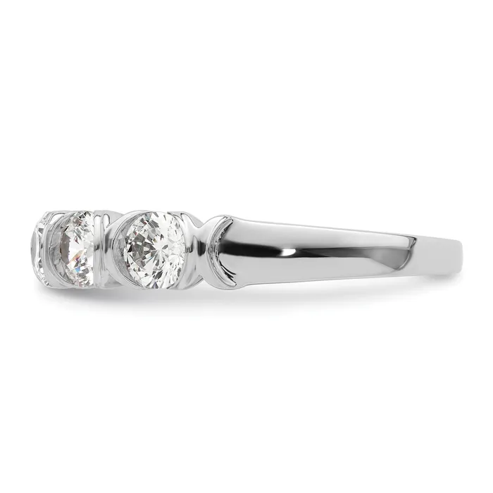 Rings Goldia 107ct CZ Solid Real 14K White Gold 5Stone Comp Wedding Wedding Band Ring