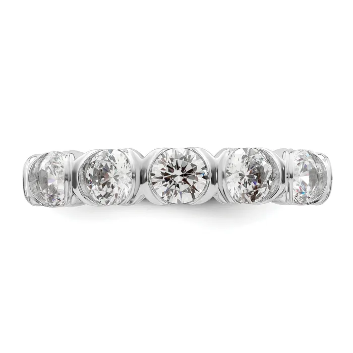 Rings Goldia 107ct CZ Solid Real 14K White Gold 5Stone Comp Wedding Wedding Band Ring