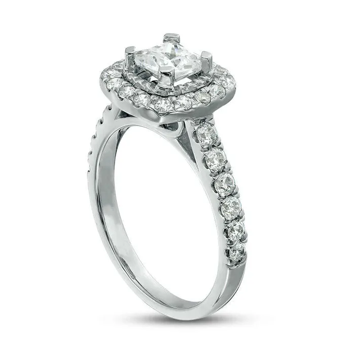 Rings Goldia 175 CT TW CushionCut Natural Diamond Frame Engagement Ring in Solid 14K White Gold Rings Goldia 175 CT TW CushionCut Natural Diamond Frame Engagement Ring in Solid 14K White Gold