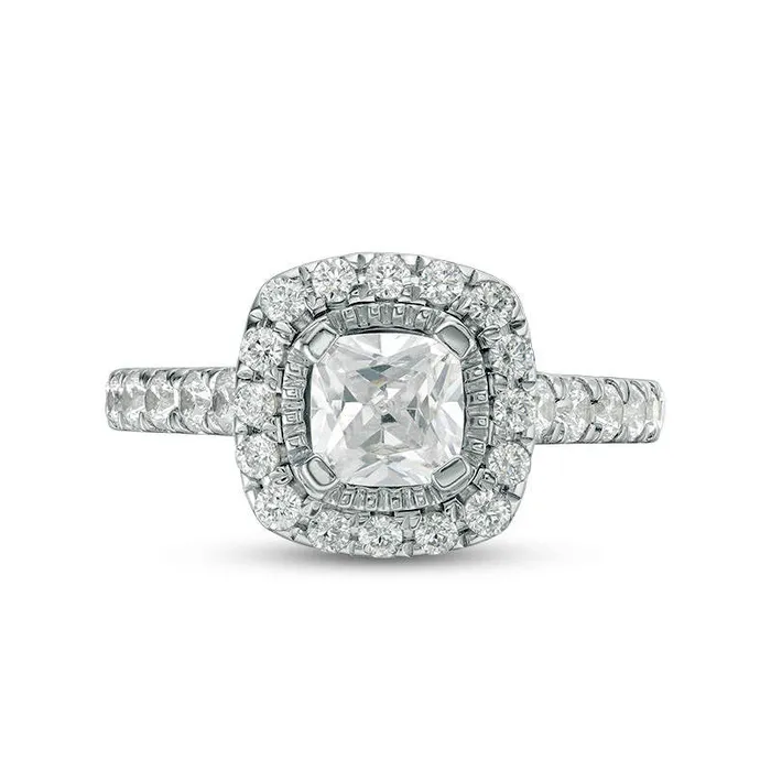 Rings Goldia 175 CT TW CushionCut Natural Diamond Frame Engagement Ring in Solid 14K White Gold Rings Goldia 175 CT TW CushionCut Natural Diamond Frame Engagement Ring in Solid 14K White Gold
