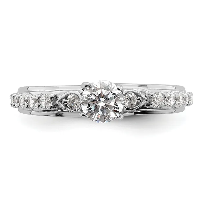Rings Goldia 10k White Gold 34 Ct Lab Grown Diamond VSSI G Petite Engagement Ring