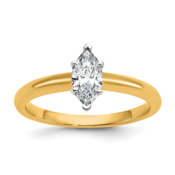 Rings Goldia 14k Twotone 12 Ct Certified Lab Grown Diamond VSSI G Marquise Solitare Engagement Ring Rings Goldia 14k Twotone 12 Ct Certified Lab Grown Diamond VSSI G Marquise Solitare Engagement Ring