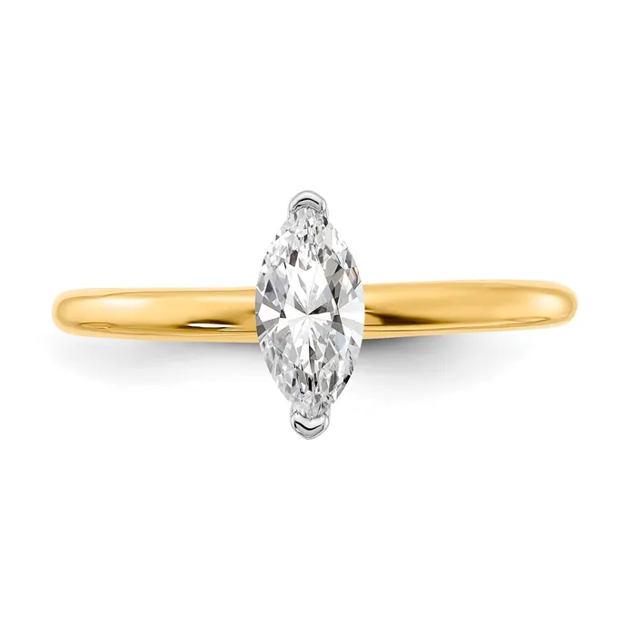 Rings Goldia 14k Twotone 12 Ct Certified Lab Grown Diamond VSSI G Marquise Solitare Engagement Ring