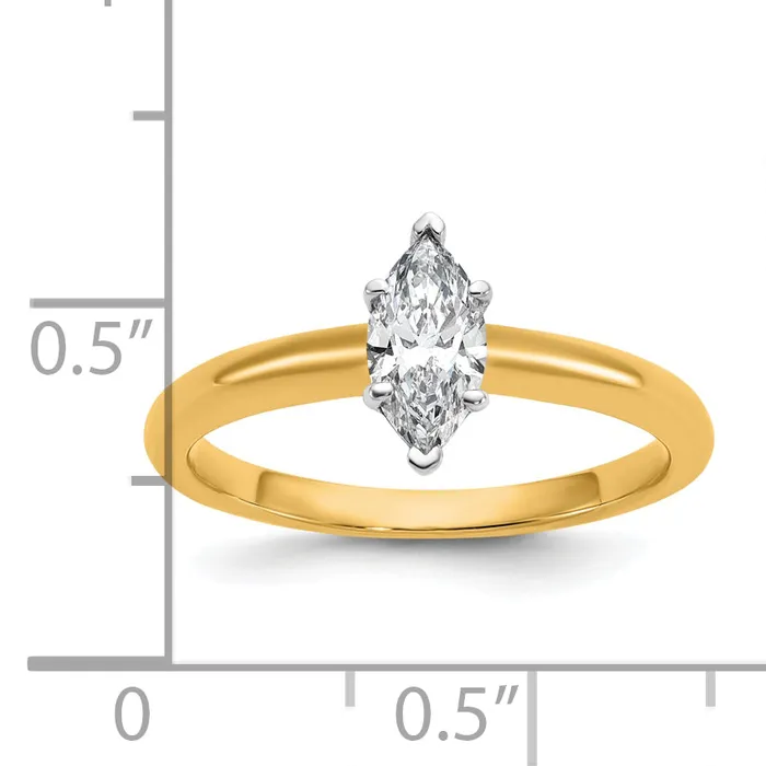 Rings Goldia 14k Twotone 12 Ct Certified Lab Grown Diamond VSSI G Marquise Solitare Engagement Ring