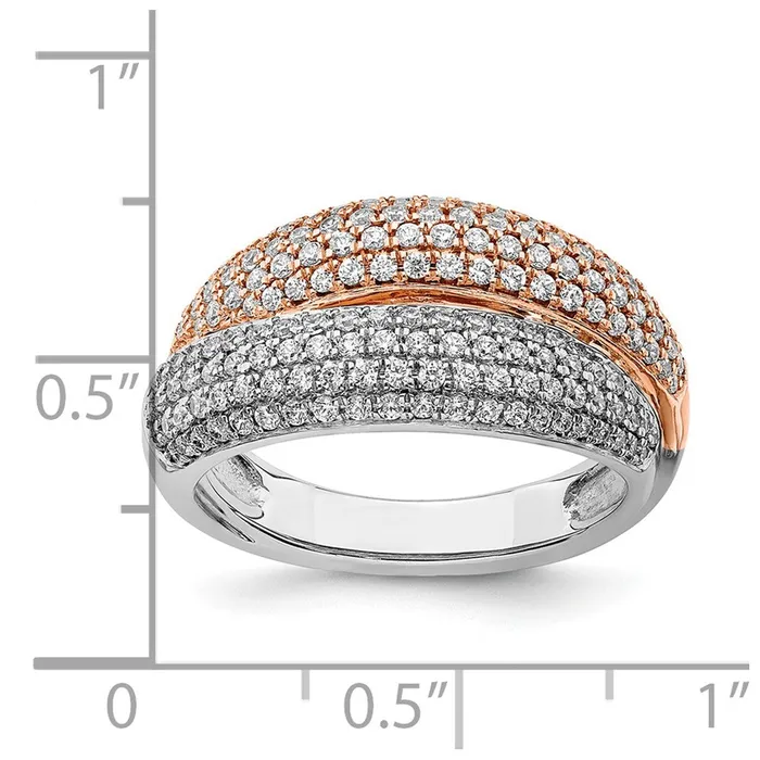 Rings Goldia 14k TwoTone Gold Polished Pave Real Diamond Ring