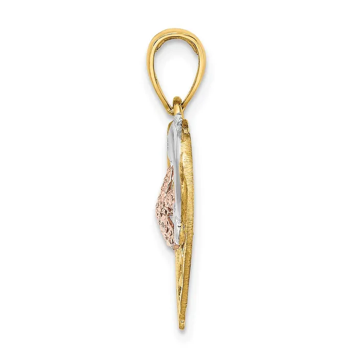 Rings Goldia 14k Twotone Gold wWhite Rhodium Dolphin and Starfish In Heart Charm