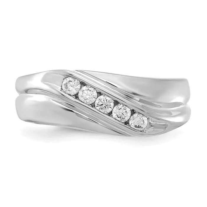 Rings Goldia 14k White Gold 13 Ct Lab Grown Diamond VSSI G Five Stone Mens Ring