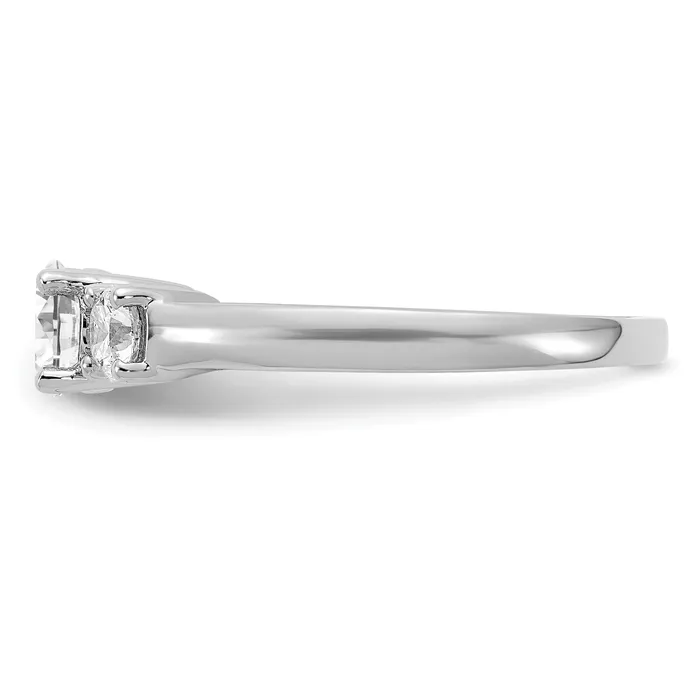 Rings Goldia 14k White Gold 34 Ct Lab Grown Diamond VSSI G 34 Ct Center Round Three Stone Engagement Ring
