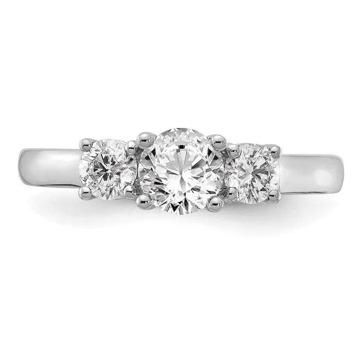 Rings Goldia 14k White Gold 34 Ct Lab Grown Diamond VSSI G 34 Ct Center Round Three Stone Engagement Ring