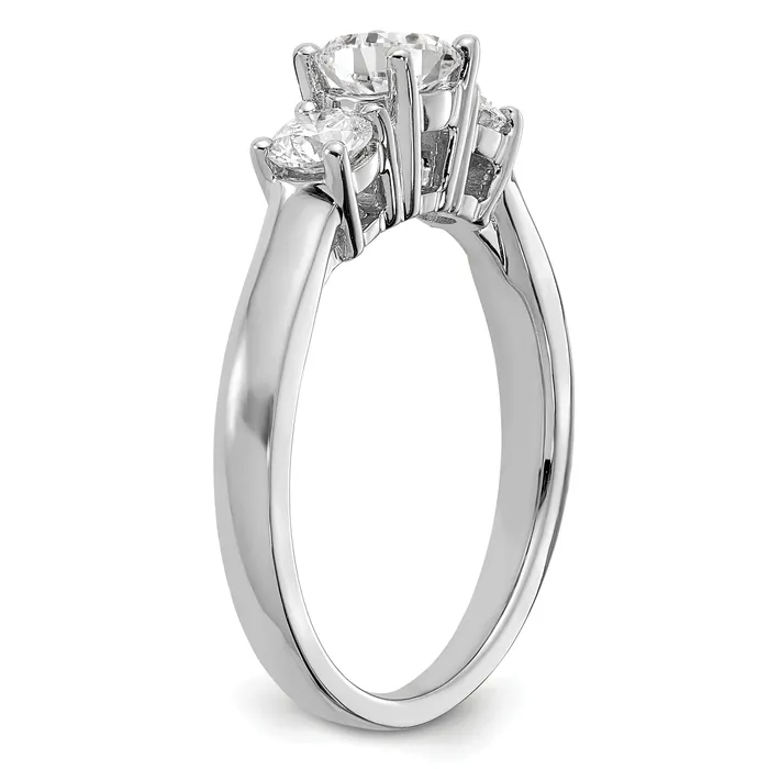 Rings Goldia 14k White Gold 34 Ct Lab Grown Diamond VSSI G 34 Ct Center Round Three Stone Engagement Ring