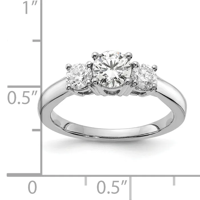 Rings Goldia 14k White Gold 34 Ct Lab Grown Diamond VSSI G 34 Ct Center Round Three Stone Engagement Ring