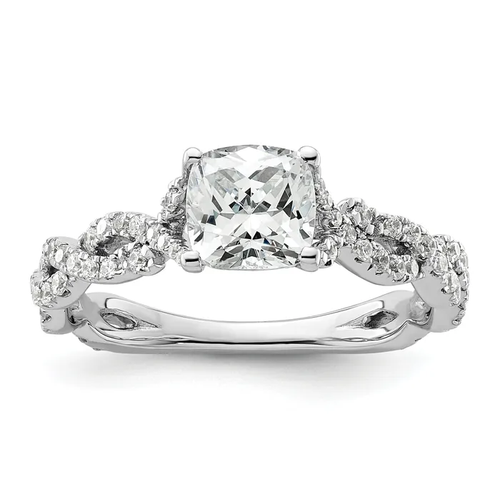 Rings Goldia 14k White Gold 38 Ct Lab Grown Diamond VSSI G 1 Ct Center Cushion Engagement Ring Rings Goldia 14k White Gold 38 Ct Lab Grown Diamond VSSI G 1 Ct Center Cushion Engagement Ring