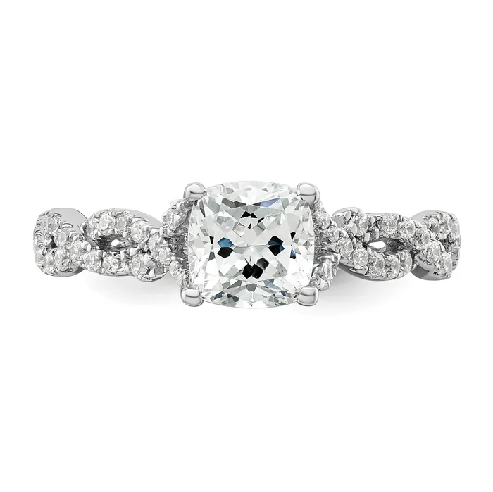 Rings Goldia 14k White Gold 38 Ct Lab Grown Diamond VSSI G 1 Ct Center Cushion Engagement Ring