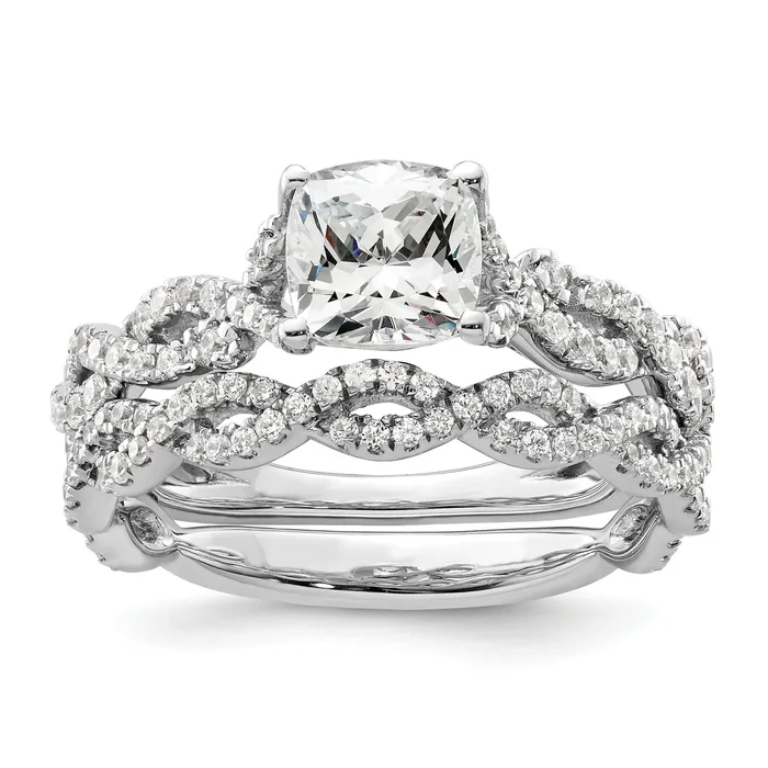 Rings Goldia 14k White Gold 38 Ct Lab Grown Diamond VSSI G 1 Ct Center Cushion Engagement Ring