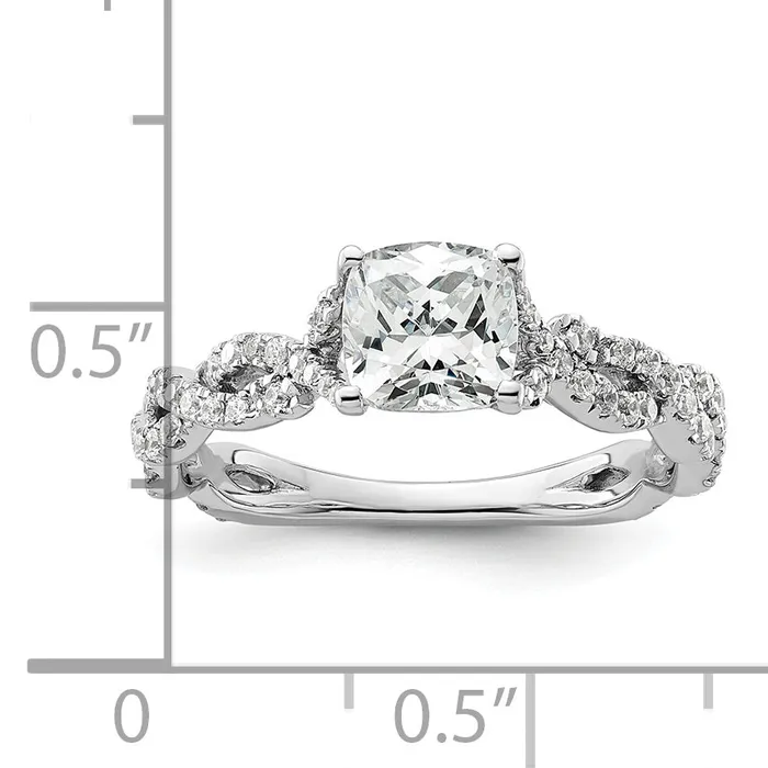Rings Goldia 14k White Gold 38 Ct Lab Grown Diamond VSSI G 1 Ct Center Cushion Engagement Ring