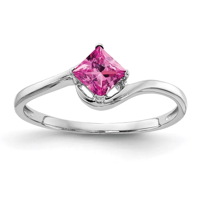 Rings Goldia 14k White Gold 4mm Princess Cut Pink Sapphire Ring