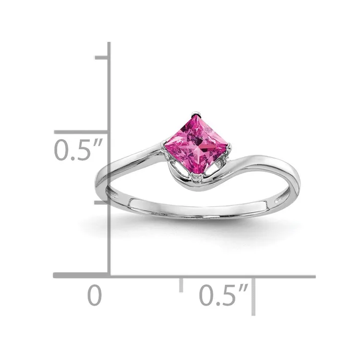 Rings Goldia 14k White Gold 4mm Princess Cut Pink Sapphire Ring