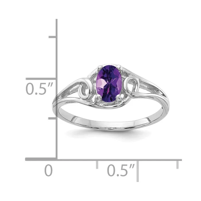 Rings Goldia 14k White Gold 6x4mm Oval Amethyst ring