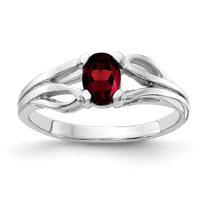 Rings Goldia 14k White Gold 6x4mm Oval Garnet ring