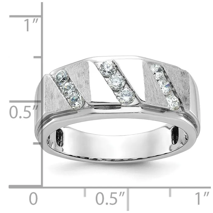 Rings Goldia 14k White Gold Mens Satin Diamond Ring Mounting