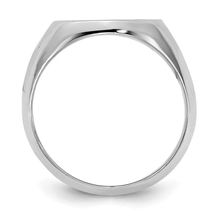 Rings Goldia 14K White Gold Polished with Antiqued Background Monogram Signet Ring