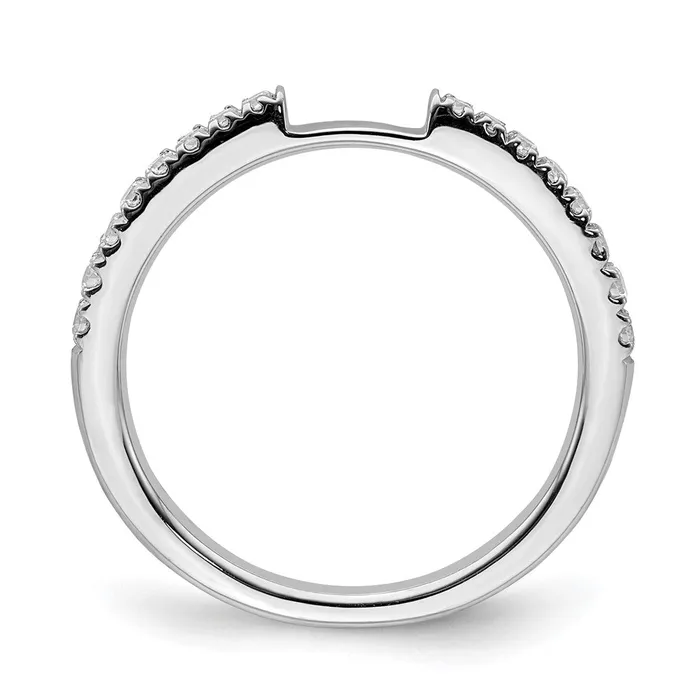 Rings Goldia 14K White Gold Real Diamond Contoured Wedding Band