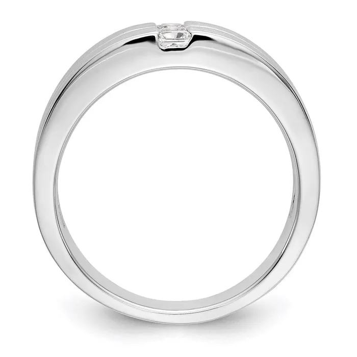 Rings Goldia 14K White Gold Real Diamond Mens Band