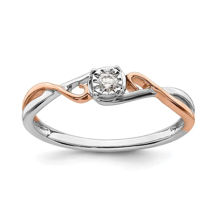 Rings Goldia 14k White u0026 Rose Gold Real Diamond Promise Ring