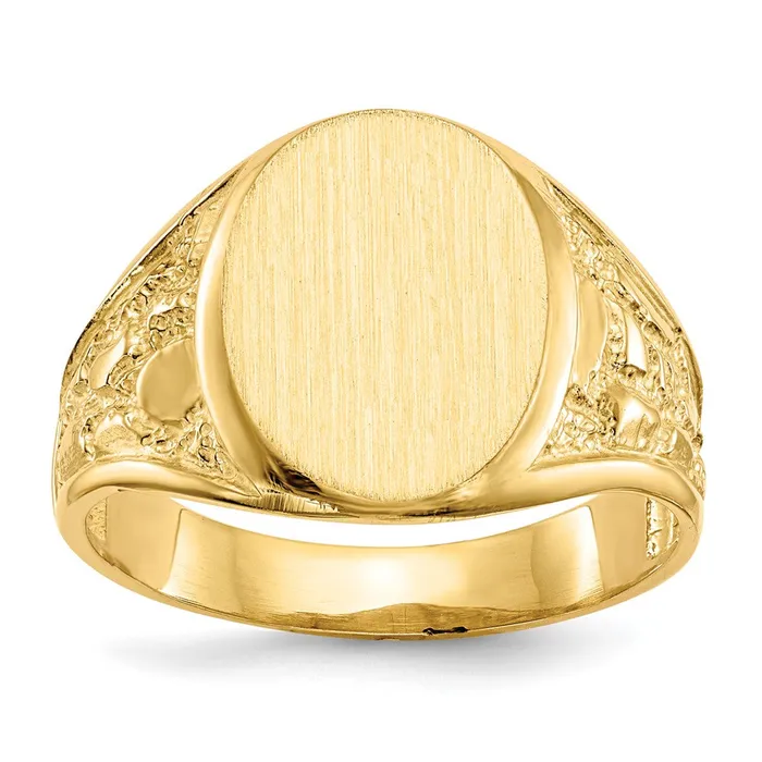 Rings Goldia 14K Yellow Gold 150x115mm Open Back Mens Signet Ring