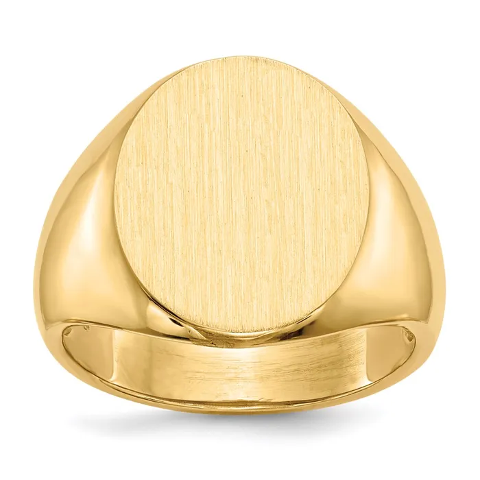 Rings Goldia 14K Yellow Gold 185x140mm Open Back Mens Signet Ring