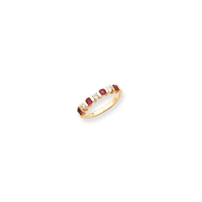 Rings Goldia 14k Yellow Gold 275mm Ruby VS Diamond Anniversary Band