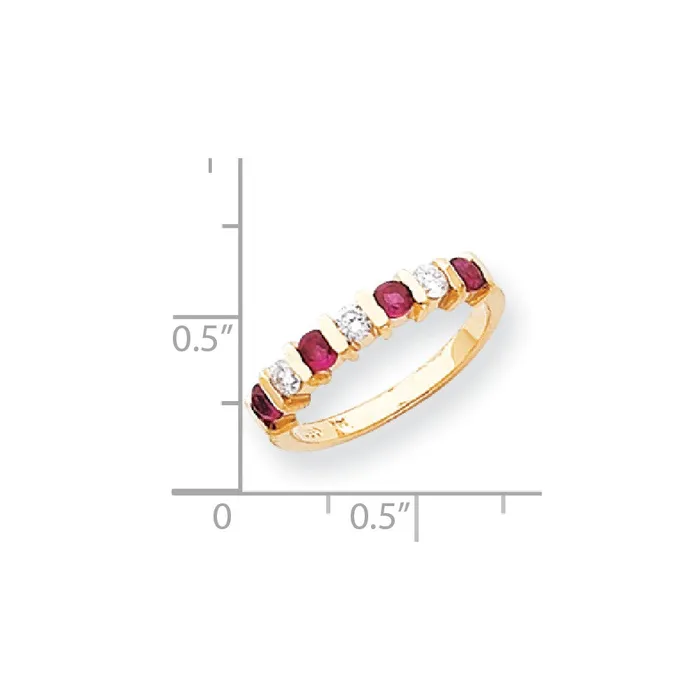 Rings Goldia 14k Yellow Gold 275mm Ruby VS Diamond Anniversary Band