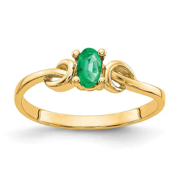 Rings Goldia 14K Yellow Gold 5x3mm Oval Emerald ring
