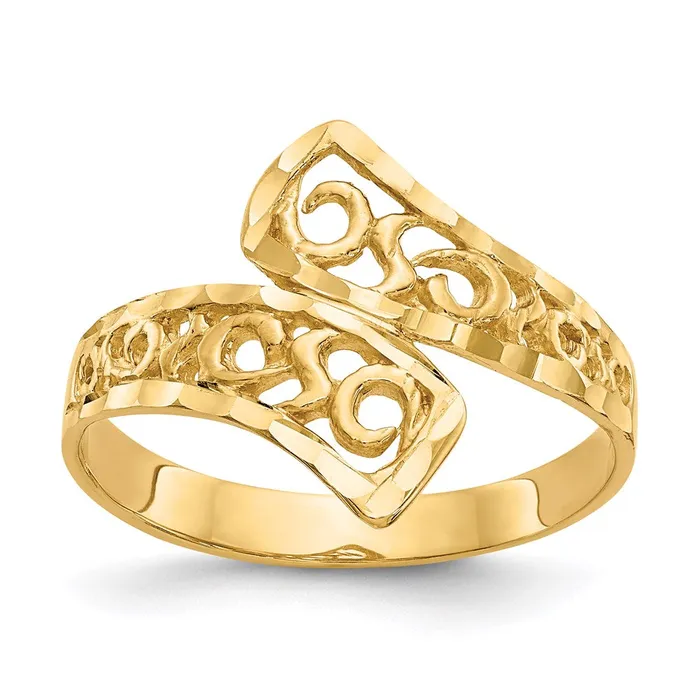 Rings Goldia 14K Yellow Gold Bypass Lace Diamondcut Ring