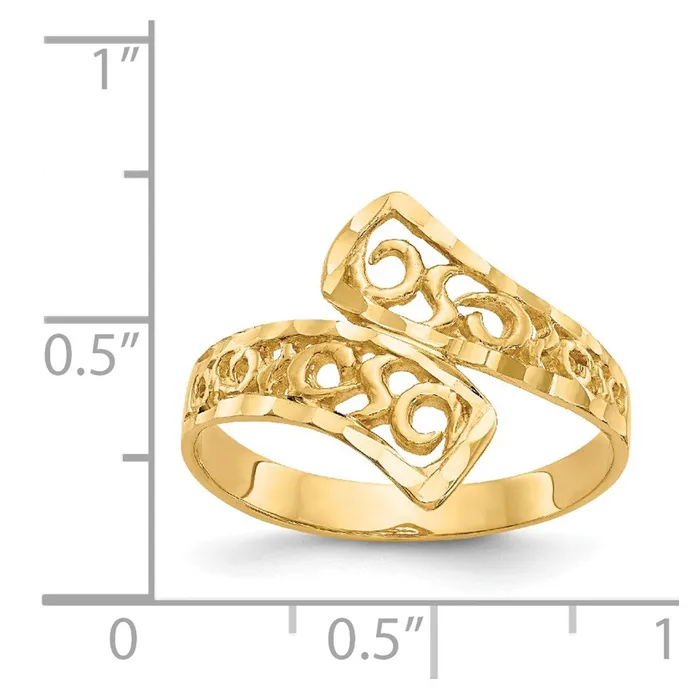 Rings Goldia 14K Yellow Gold Bypass Lace Diamondcut Ring