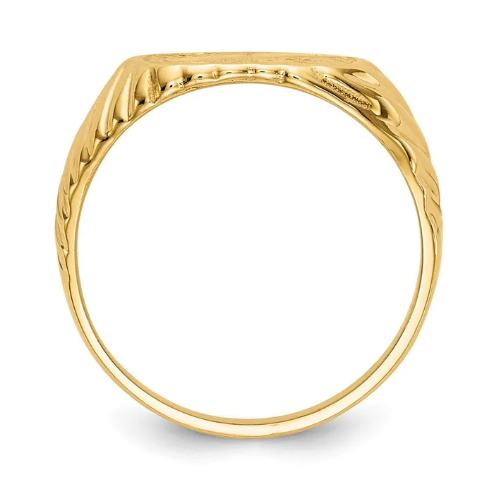 Rings Goldia 14k Yellow Gold Gold Polished Baby Rectangle Signet wStripes Ring
