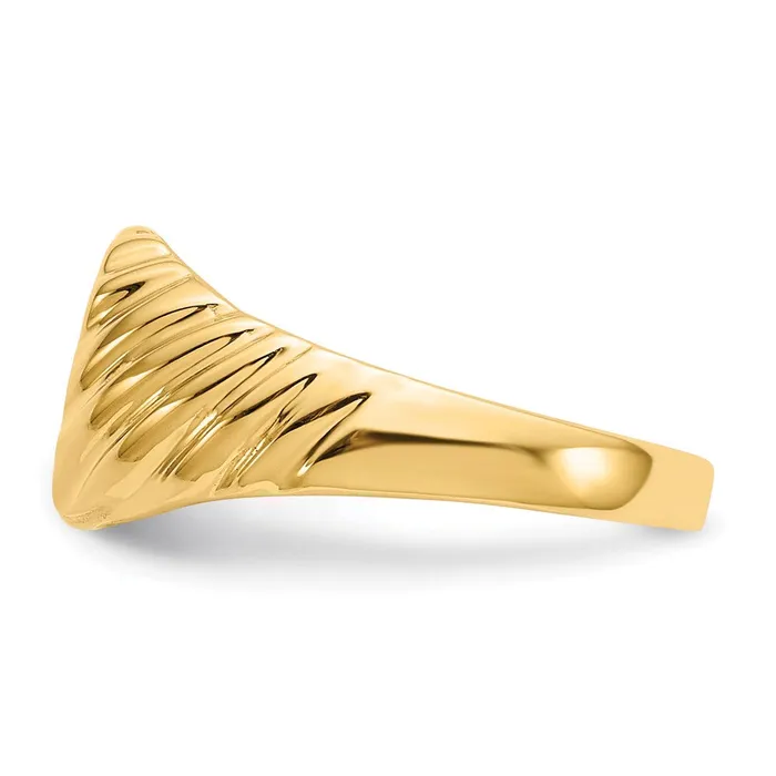 Rings Goldia 14k Yellow Gold Gold Polished Baby Rectangle Signet wStripes Ring