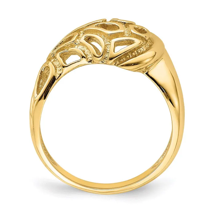 Rings Goldia 14K Yellow Gold Textured Paisley CutOut Dome Ring