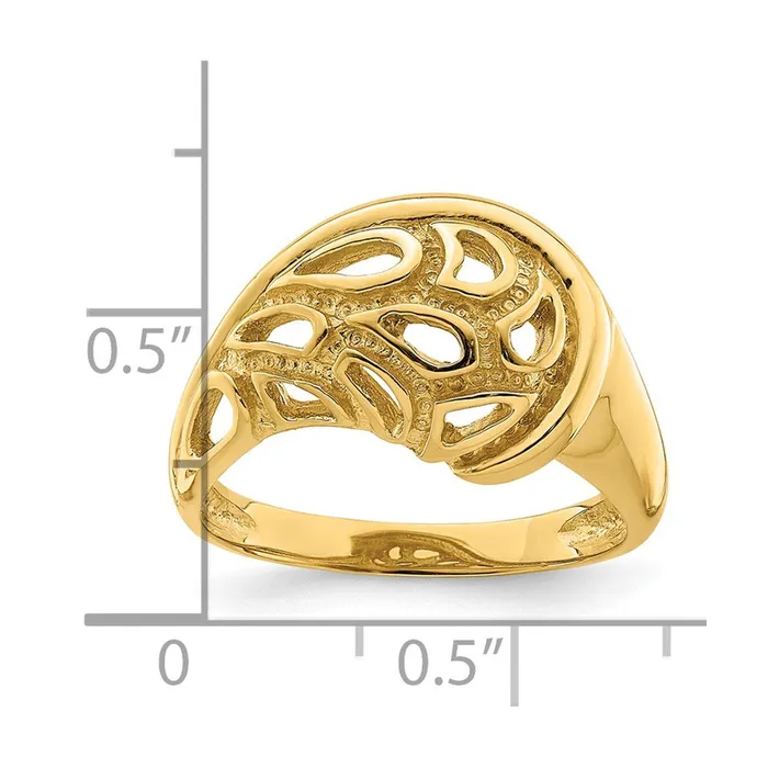 Rings Goldia 14K Yellow Gold Textured Paisley CutOut Dome Ring