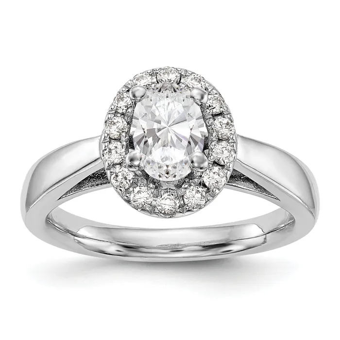 Rings Goldiacom 14k White Gold Oval Halo Simulated Diamond Engagement Ring Rings Goldiacom 14k White Gold Oval Halo Simulated Diamond Engagement Ring