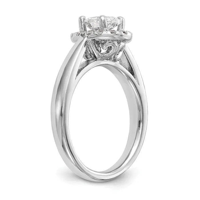 Rings Goldiacom 14k White Gold Oval Halo Simulated Diamond Engagement Ring Rings Goldiacom 14k White Gold Oval Halo Simulated Diamond Engagement Ring