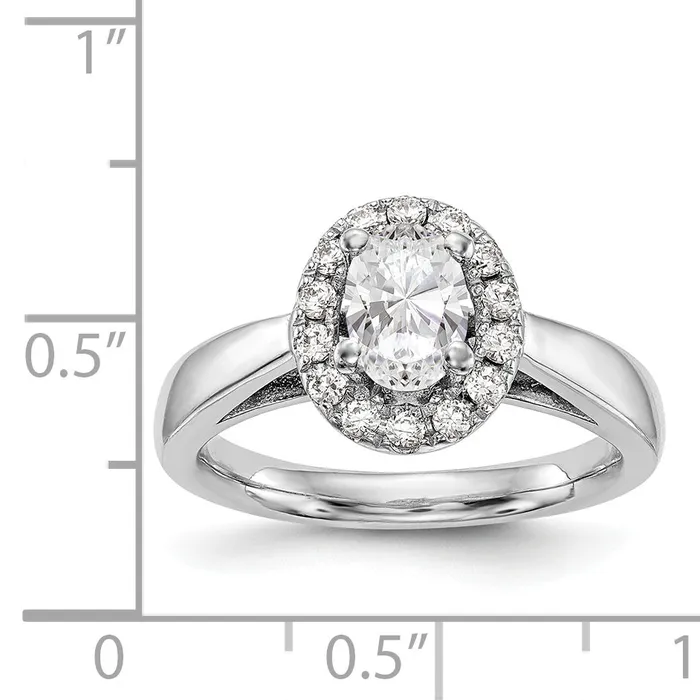 Rings Goldiacom 14k White Gold Oval Halo Simulated Diamond Engagement Ring Rings Goldiacom 14k White Gold Oval Halo Simulated Diamond Engagement Ring